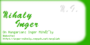 mihaly inger business card